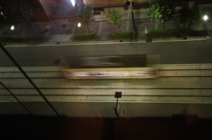 夜の路面電車